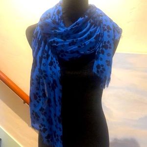Blue Dog Paw Scarf